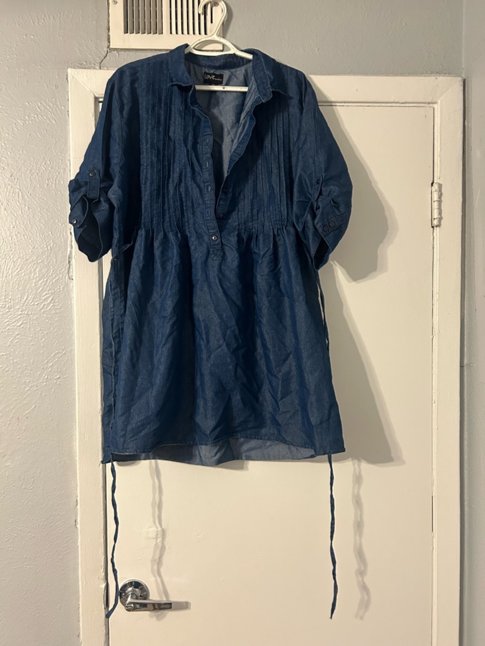 Chesley Denim-Look Shirt in Indigo Blue